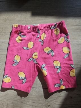 ​George Pink Lemon Print Bike Shorts Girls Size 4-5 XS🩷